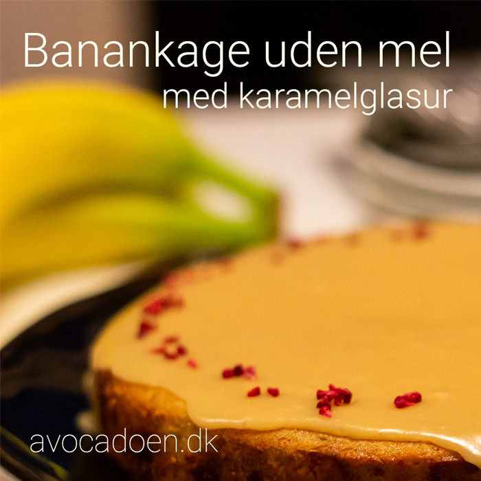 Banankage uden mel med karamelglasur